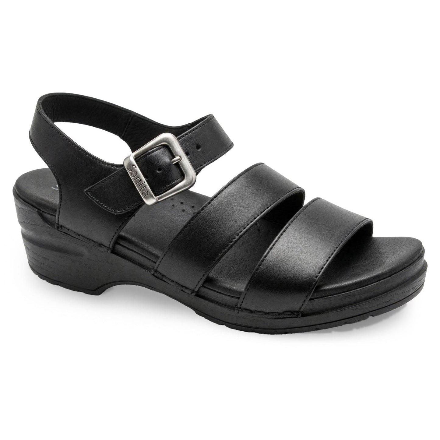 Sesso Women's Sandal in Black | Sanita