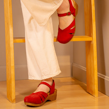 Margrethe Women's Sandal in Red | Sanita
