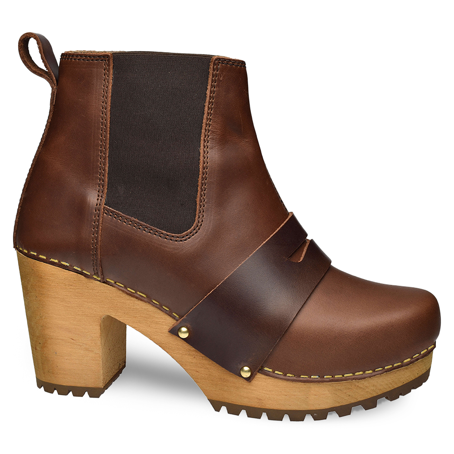 Penny Women's Wood Chelsea Boot in Brown | Sanita