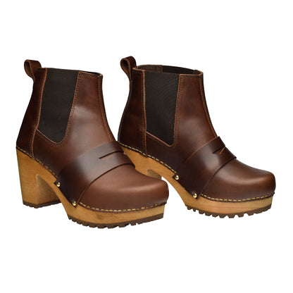 Penny Women's Wood Chelsea Boot in Brown | Sanita