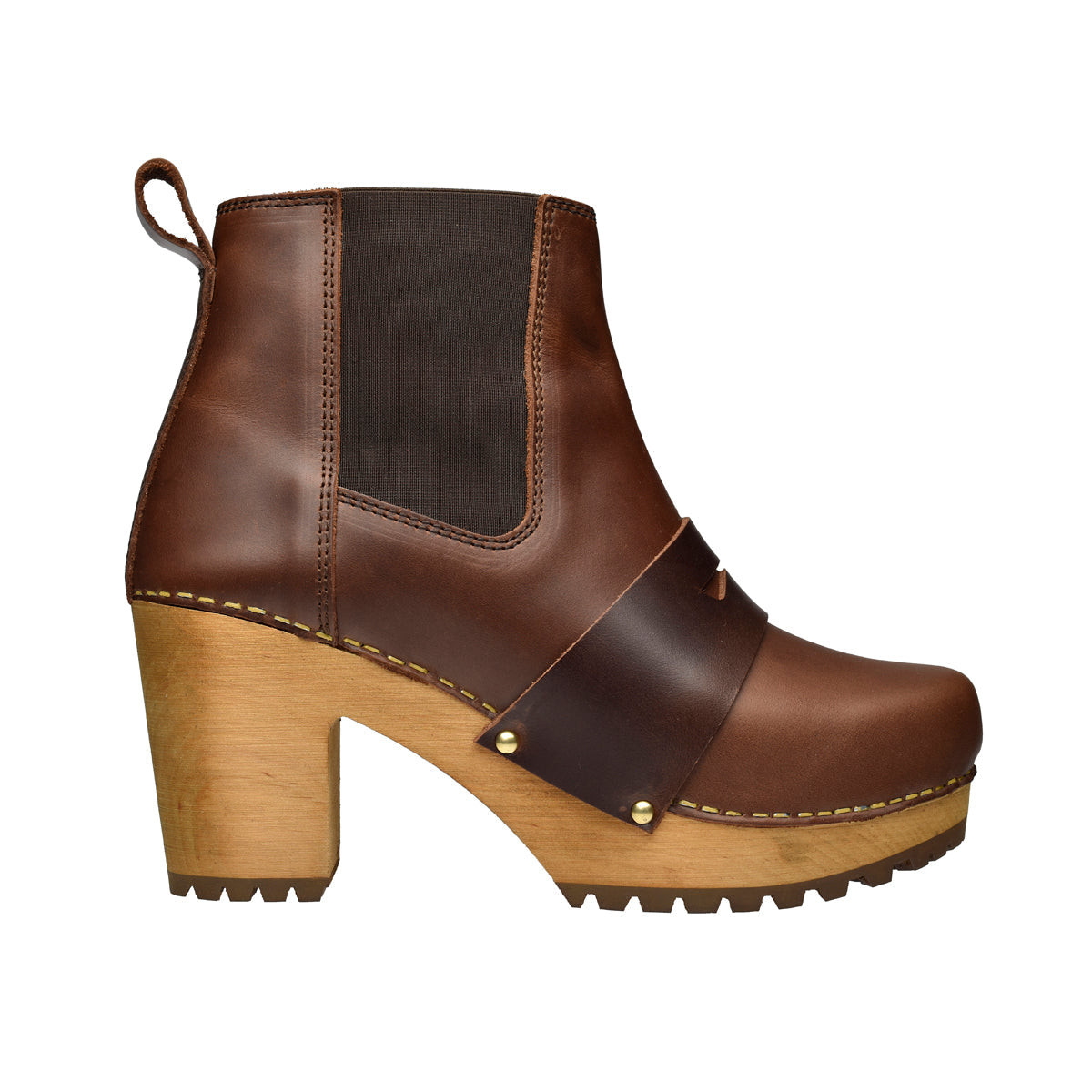 Penny Women's Wood Chelsea Boot in Brown | Sanita
