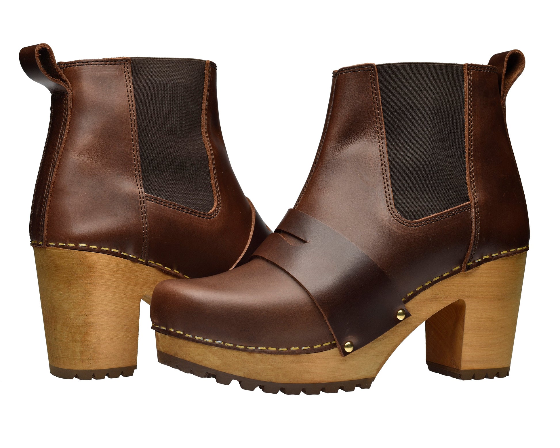 Penny Women's Wood Chelsea Boot in Brown | Sanita