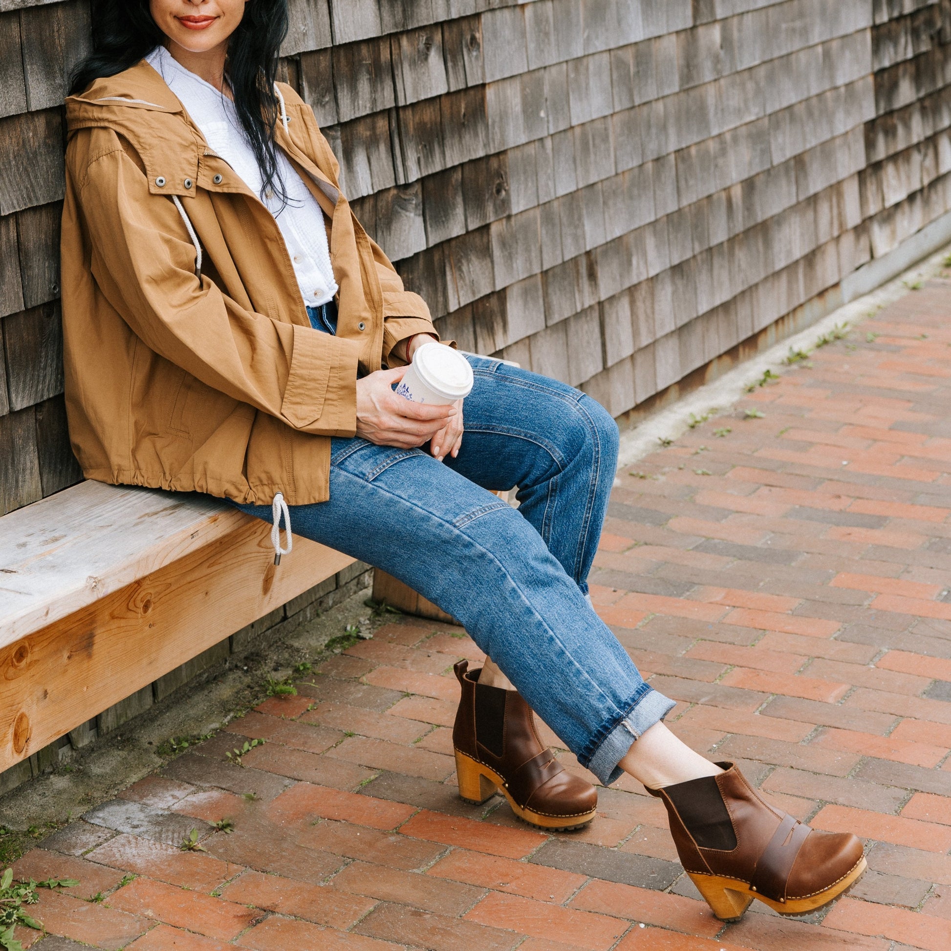 Penny Women's Wood Chelsea Boot in Brown | Sanita