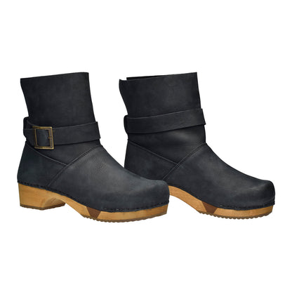 Runa Women's Wood Boot in Black | Sanita