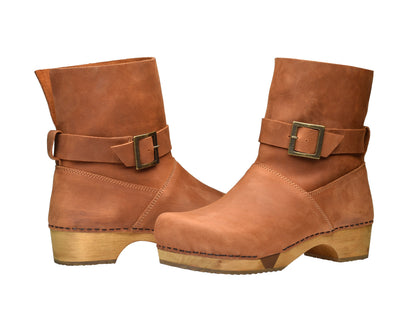 Runa Women's Wood Boot in Cognac | Sanita