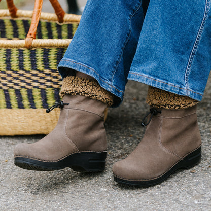 Yama Women's Suede Boot in Grey | Sanita