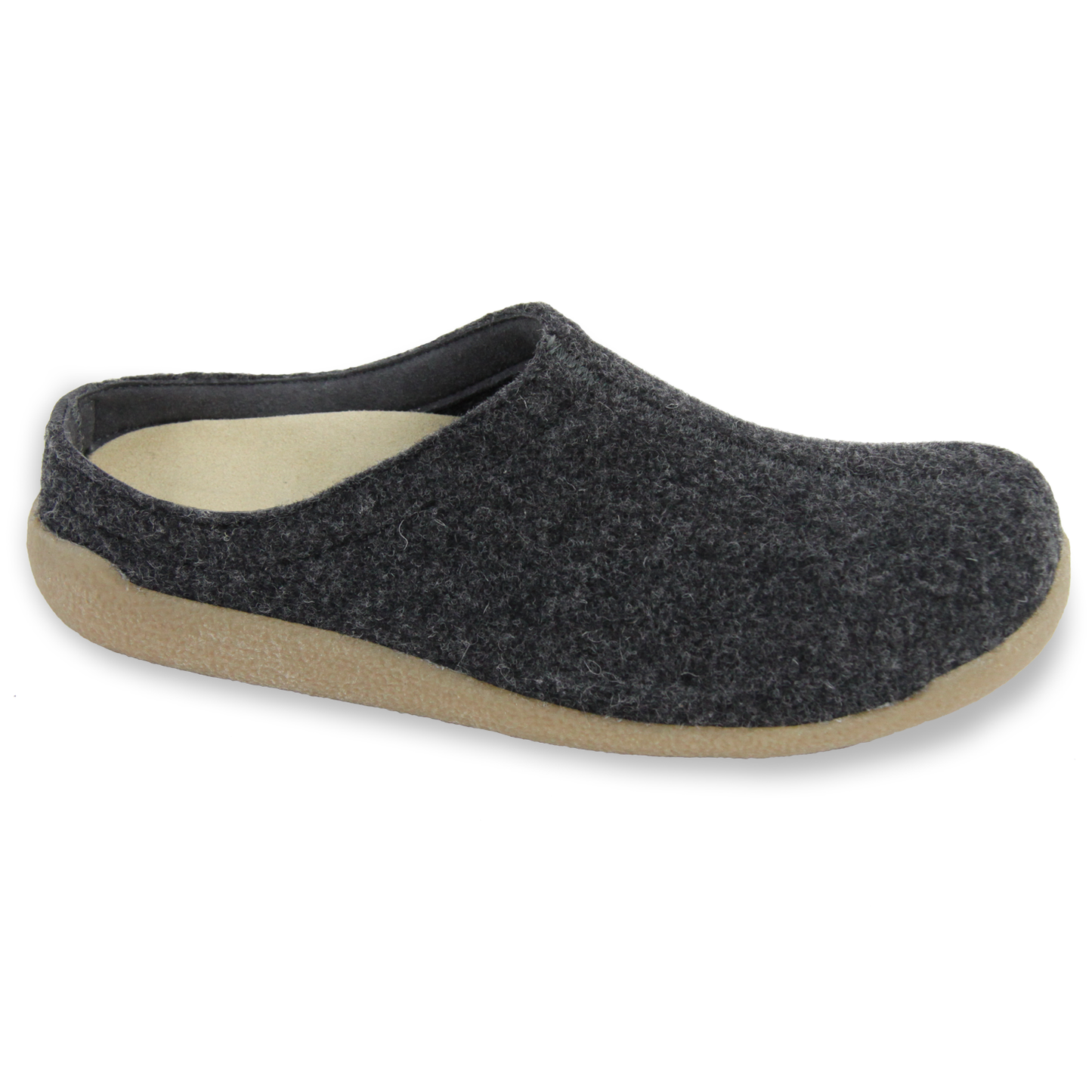 Lodge Slide Unisex Wool Slipper in Charcoal | Sanita