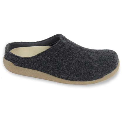 Lodge Slide Unisex Wool Slipper in Charcoal | Sanita