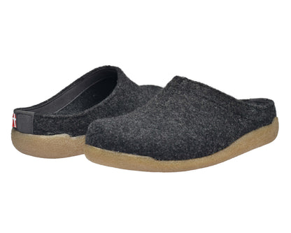 Lodge Slide Unisex Wool Slipper in Charcoal | Sanita
