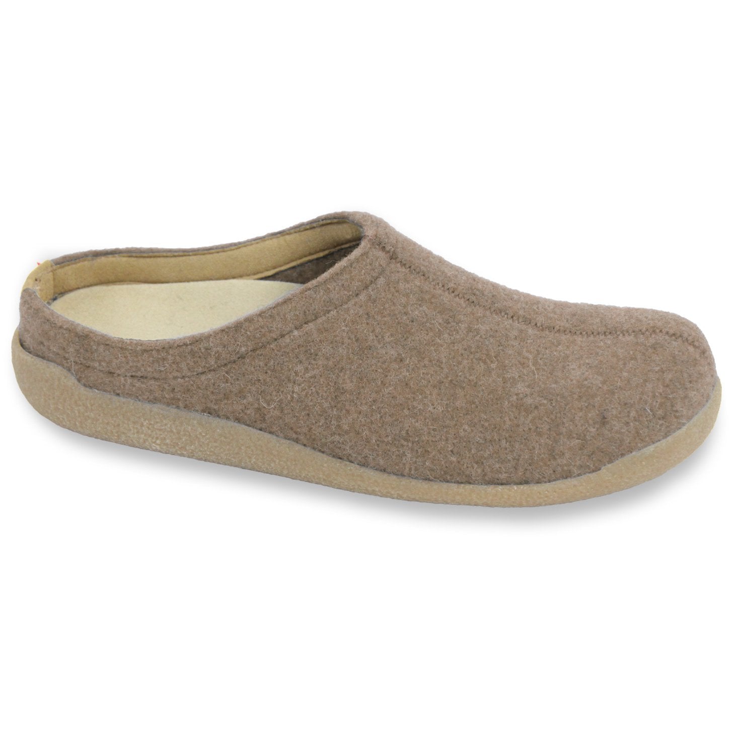 Lodge Slide Unisex Wool Slipper in Stone | Sanita