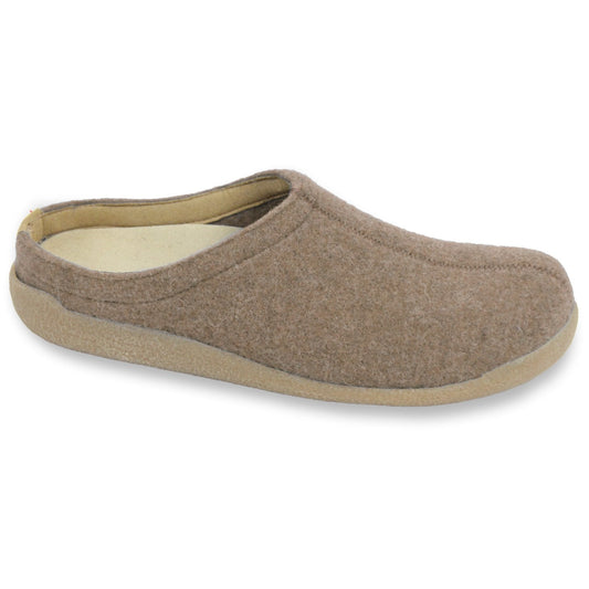 Lodge Slide Unisex Wool Slipper in Stone | Sanita