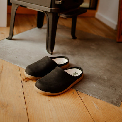 Holsted Unisex Mule Slipper in Black | Sanita
