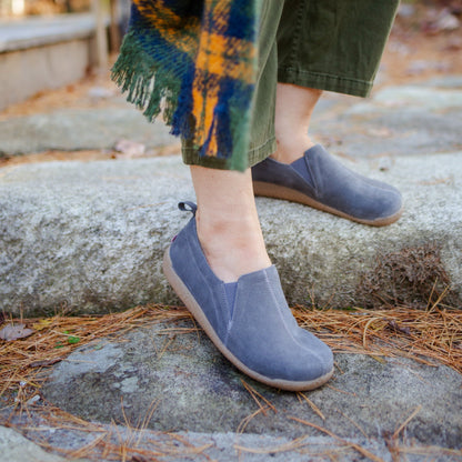 Barso Unisex Suede Slipper in Slate | Sanita