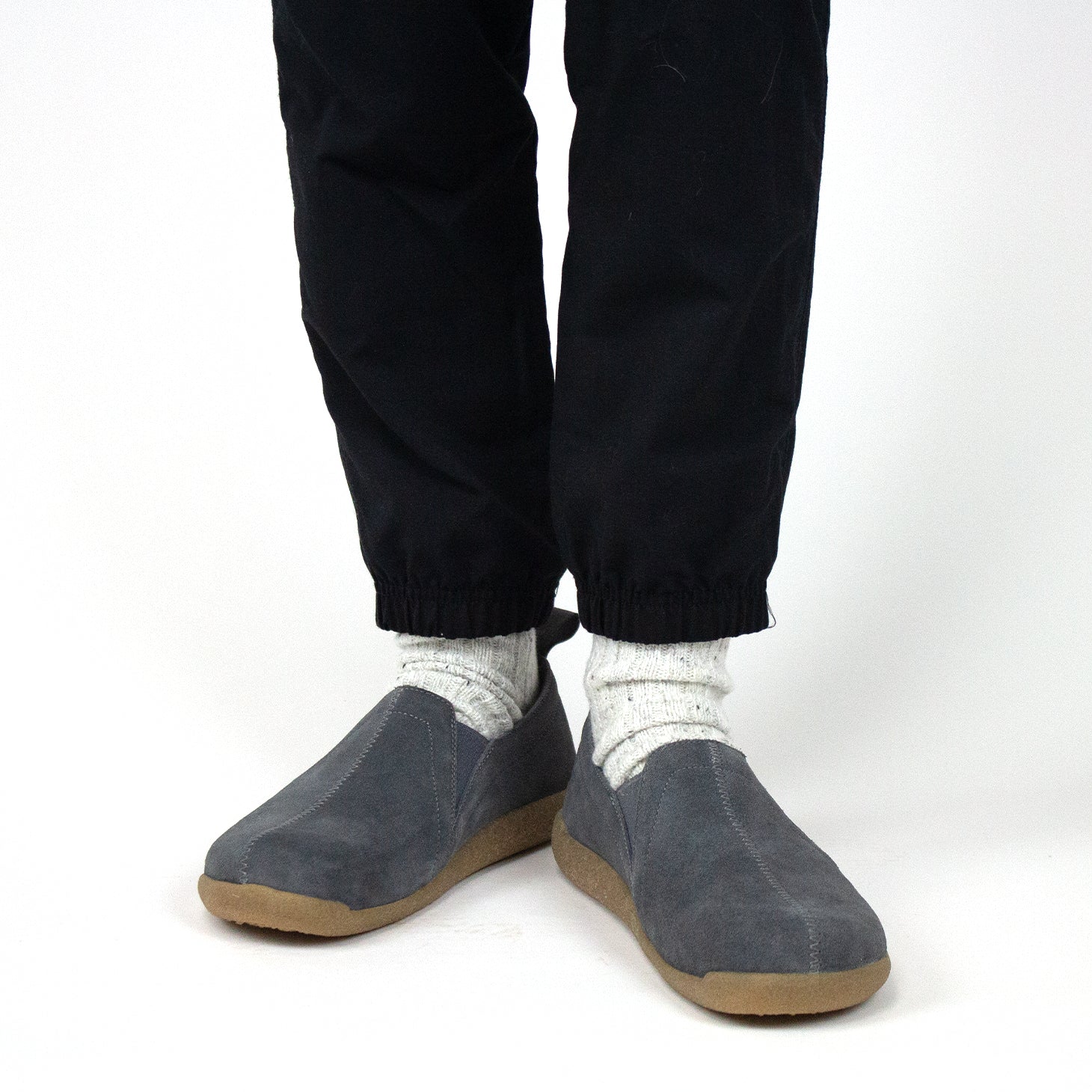 Barso Unisex Suede Slipper in Slate | Sanita