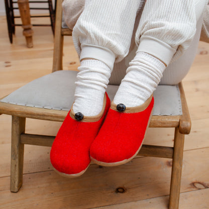 Samso Women's Slipper in Red | Sanita