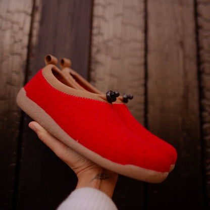 Samso Women's Slipper in Red | Sanita