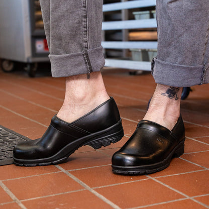 David PU Men's Safety Clog in Black | Sanita