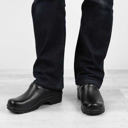 David PU Men's Safety Clog in Black | Sanita