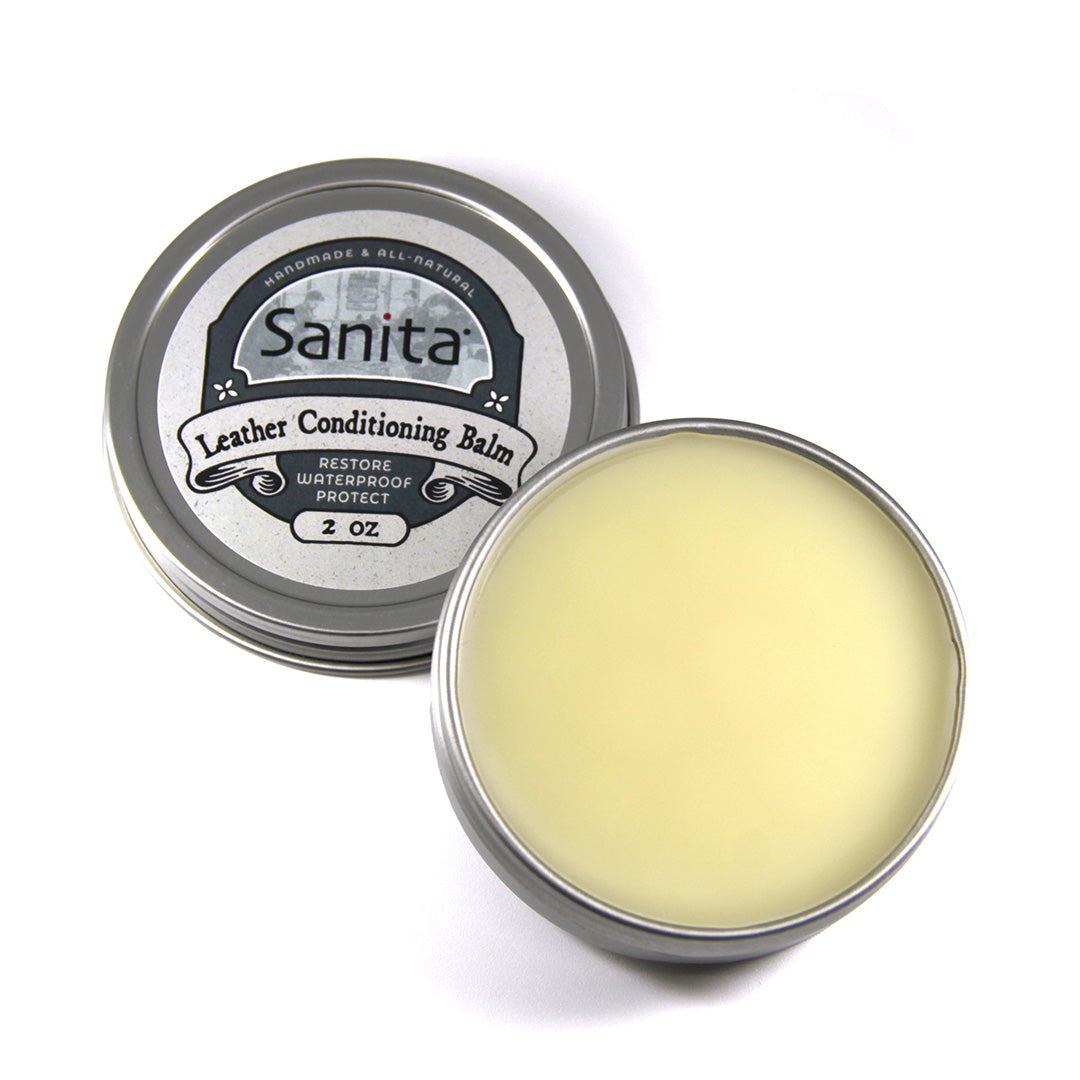 Leather Conditioning Balm - Water-Resistant Wax Balm for Leather Clogs | Sanita