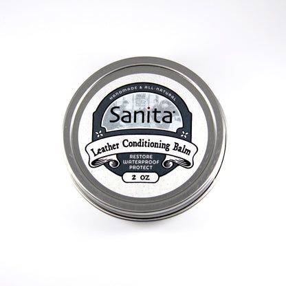 Leather Conditioning Balm - Water-Resistant Wax Balm for Leather Clogs | Sanita