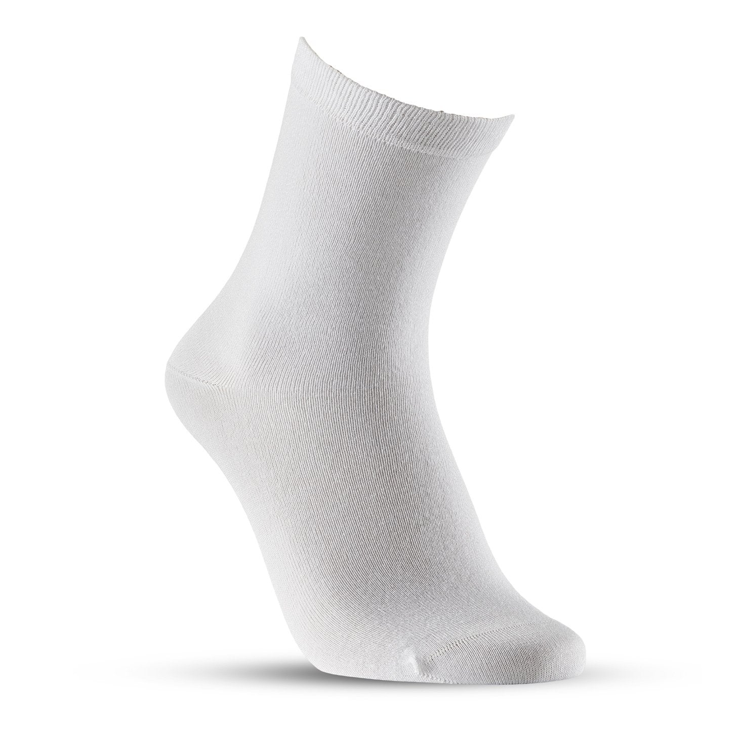 Bamboo Crew Socks 4-Pack Unisex in White | Sanita