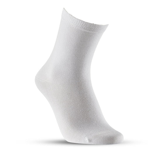 Bamboo Crew Socks 4-Pack Unisex in White | Sanita