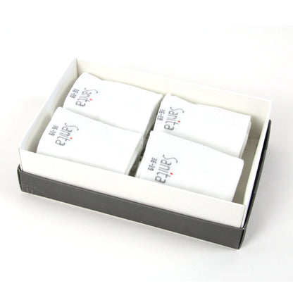 Bamboo Crew Socks 4-Pack Unisex in White | Sanita
