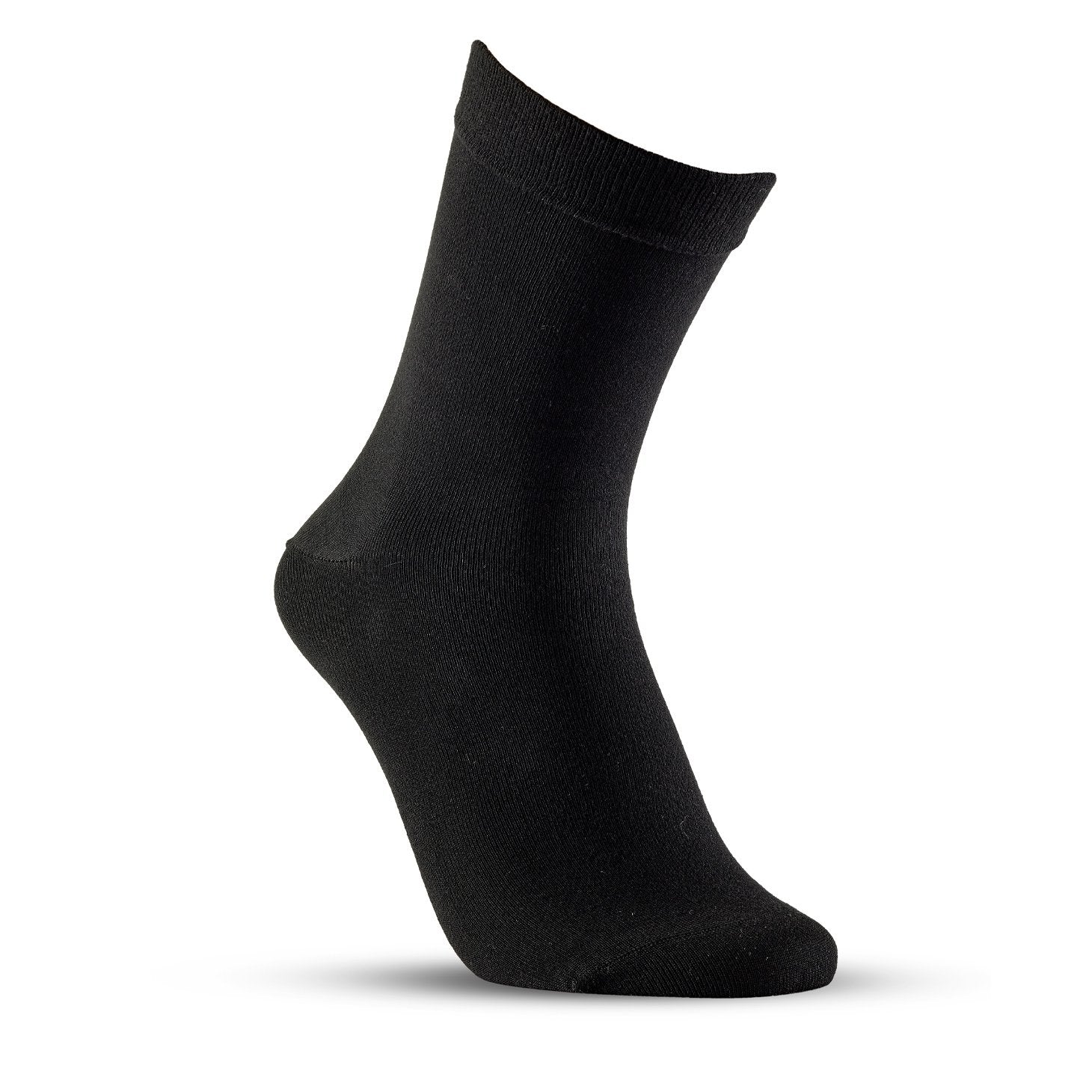 Bamboo Crew Socks 4-Pack Unisex in Black | Sanita