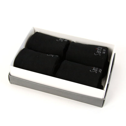 Bamboo Crew Socks 4-Pack Unisex in Black | Sanita