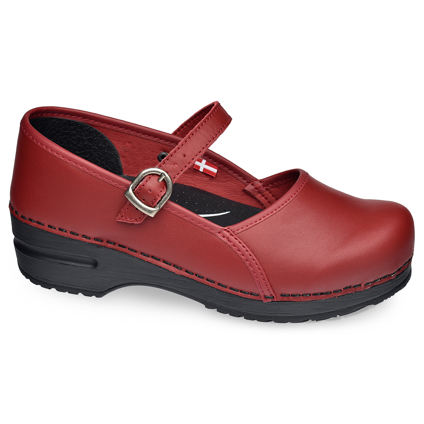 Clare Women's Mary Jane Clog in Red | Sanita