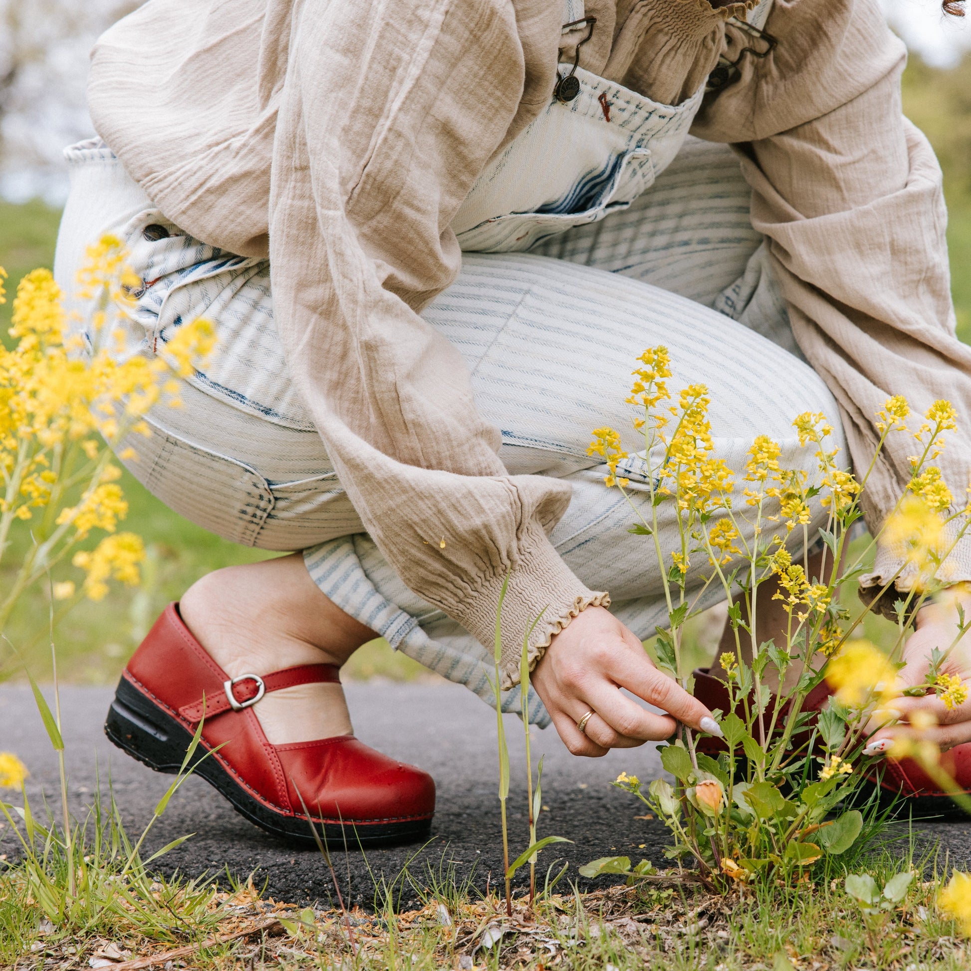 Clare Women's Mary Jane Clog in Red | Sanita