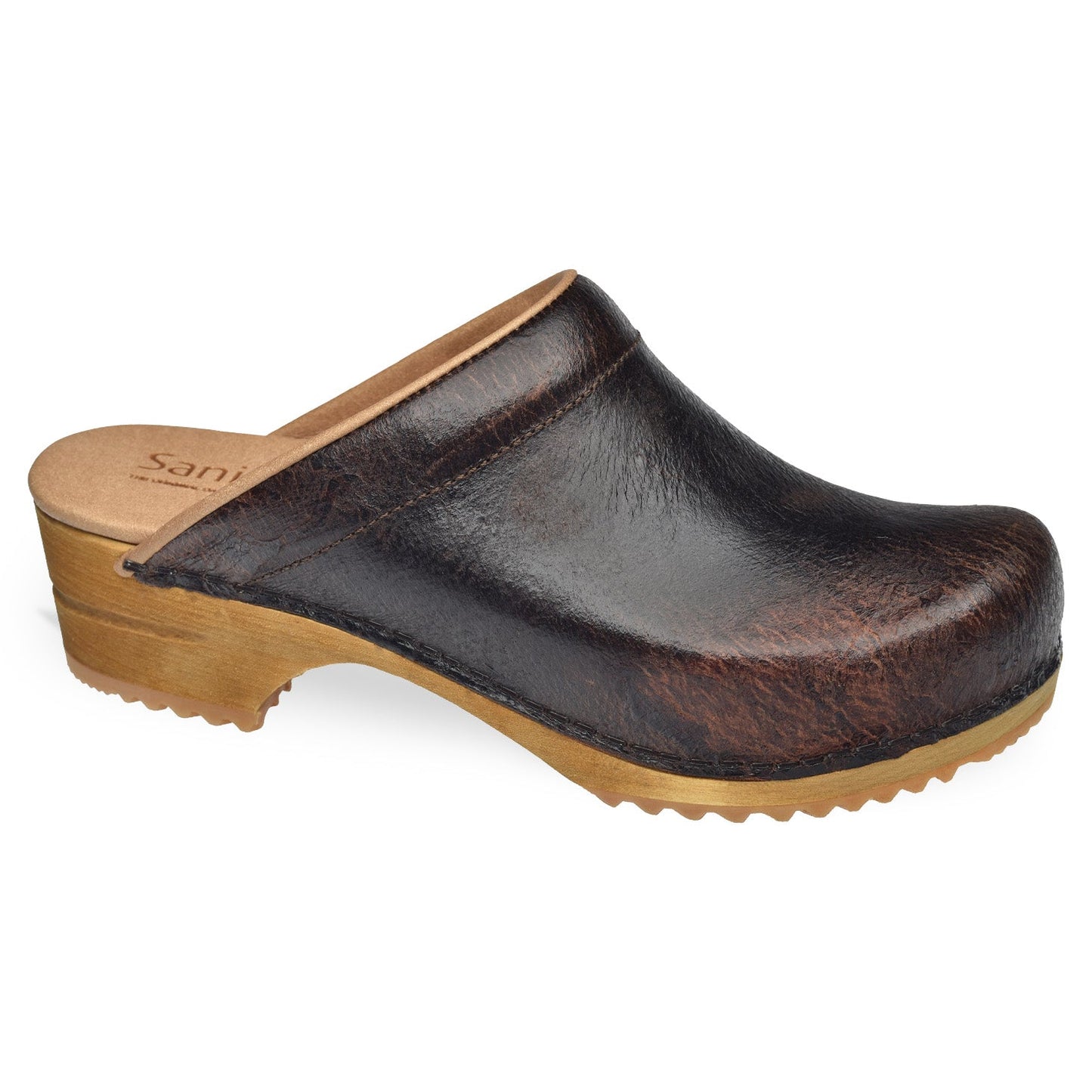 Melissa Women's Wood Clog in Antique Brown | Sanita