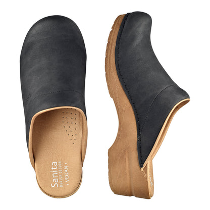 Vegan Ellis Women's Clog in Black | Sanita