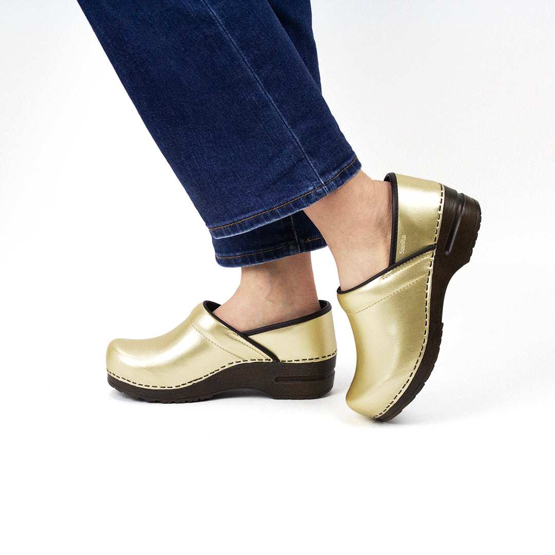 Pro. PU Women's Clog in Gold | Sanita