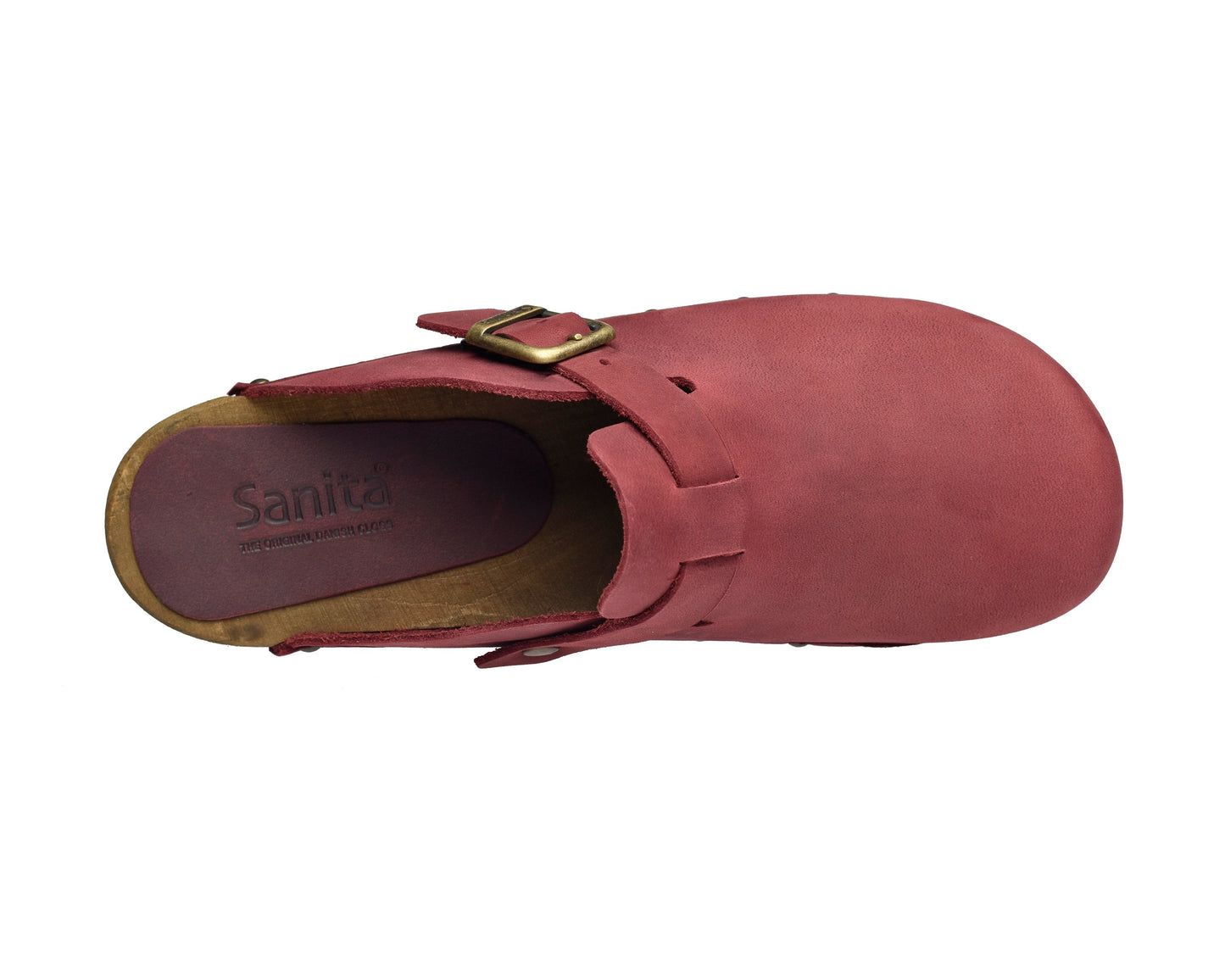 Kristel Women's Wood Clog in Deep Red | Sanita