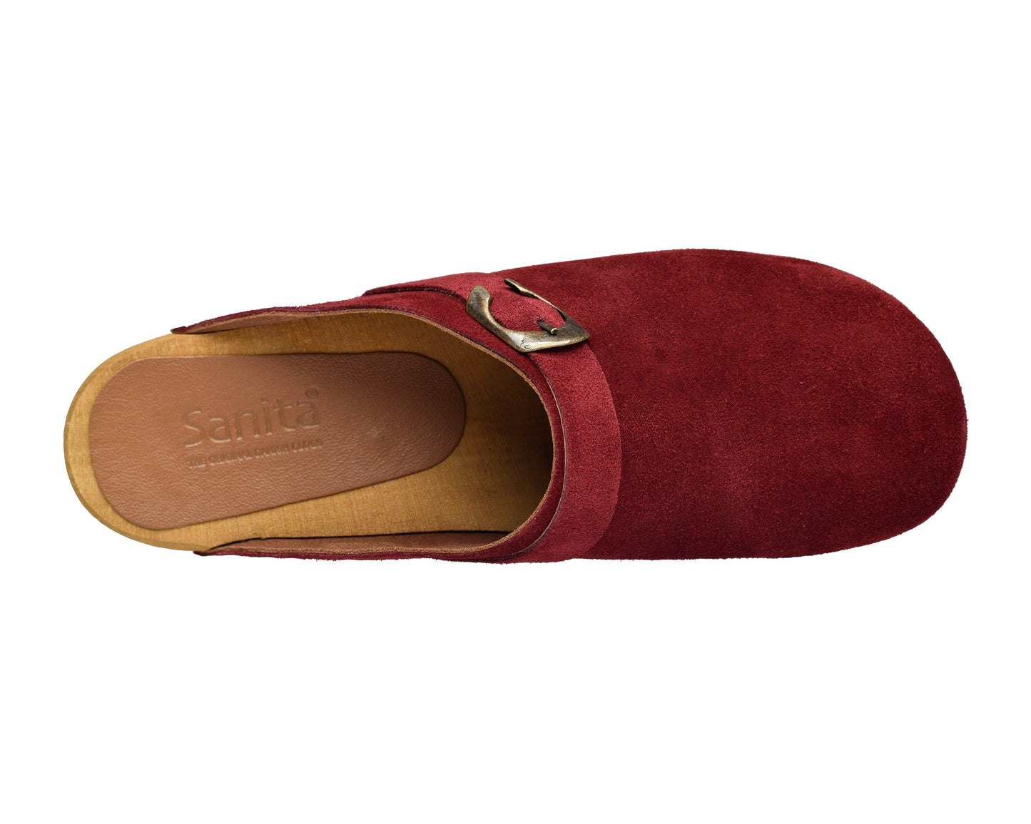 Hedi Women's Wood Clog in Deep Red | Sanita
