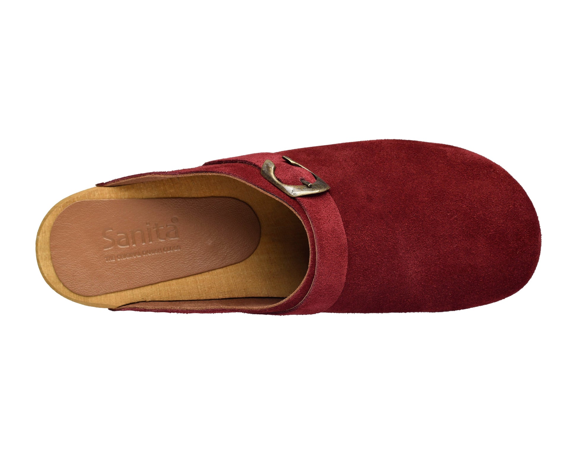 Hedi Women's Wood Clog in Deep Red | Sanita