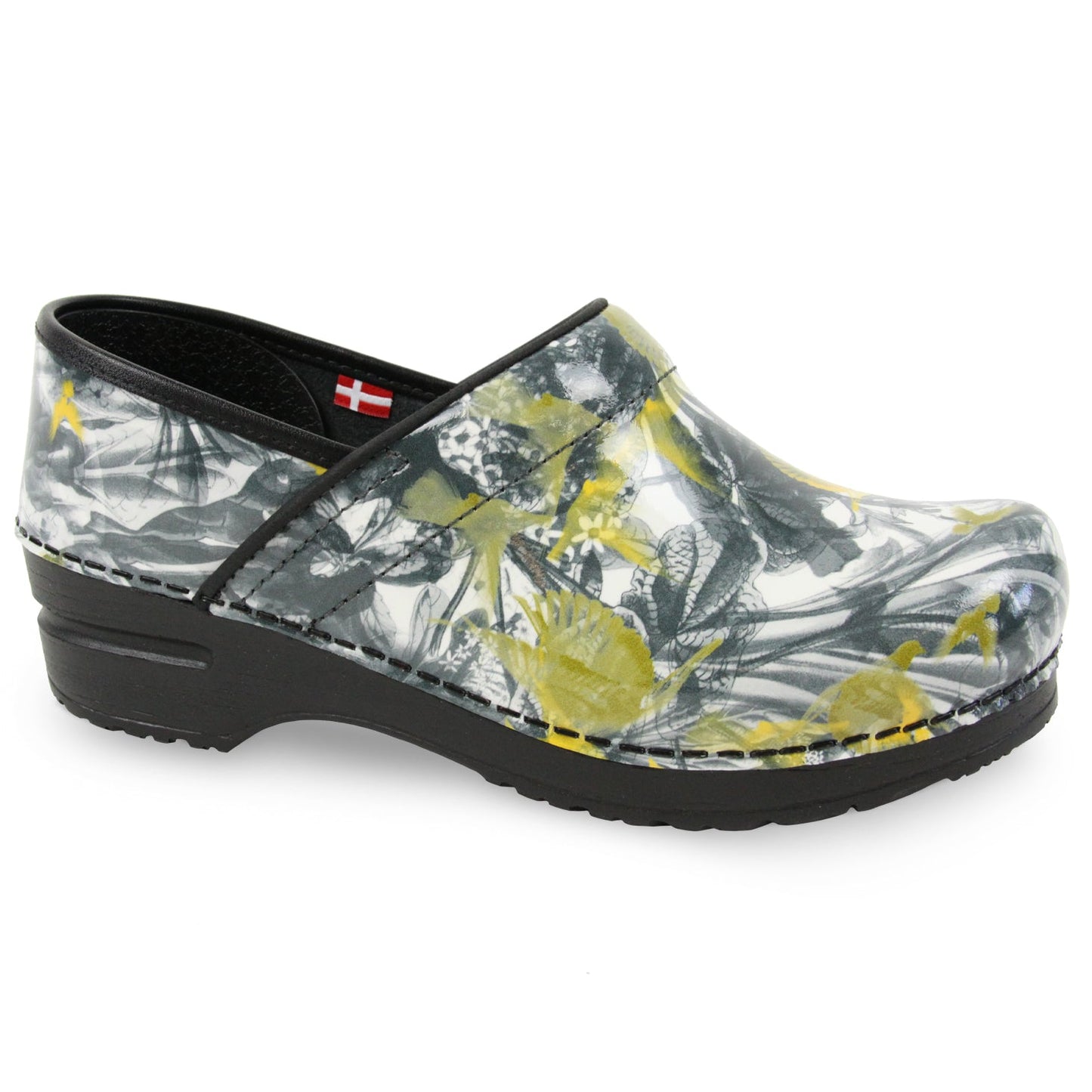 Flyway Women's Slip Resistant Clog in Yellow Grey | Sanita