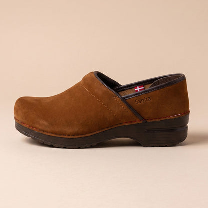 Pro Suede Women's Clog in Cognac - Sanita Footwear | Sanita
