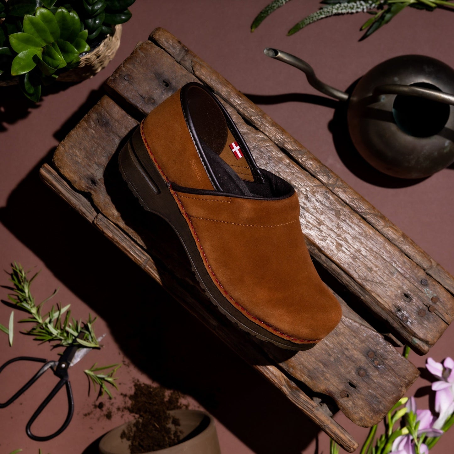 Pro Suede Women's Clog in Cognac - Sanita Footwear | Sanita
